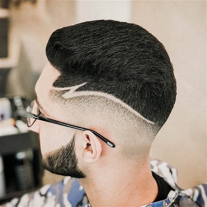 haircut designs lines on side