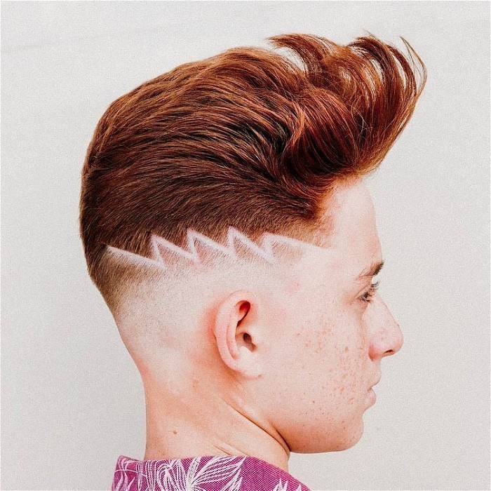 haircut with line on top