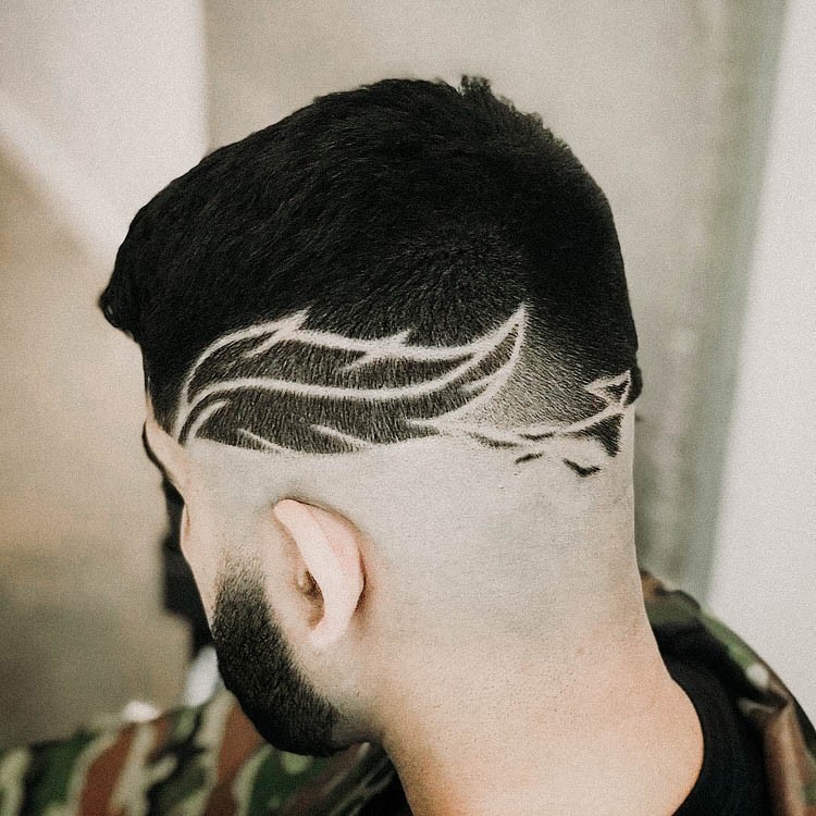 3D Feather Haircut Lines Design