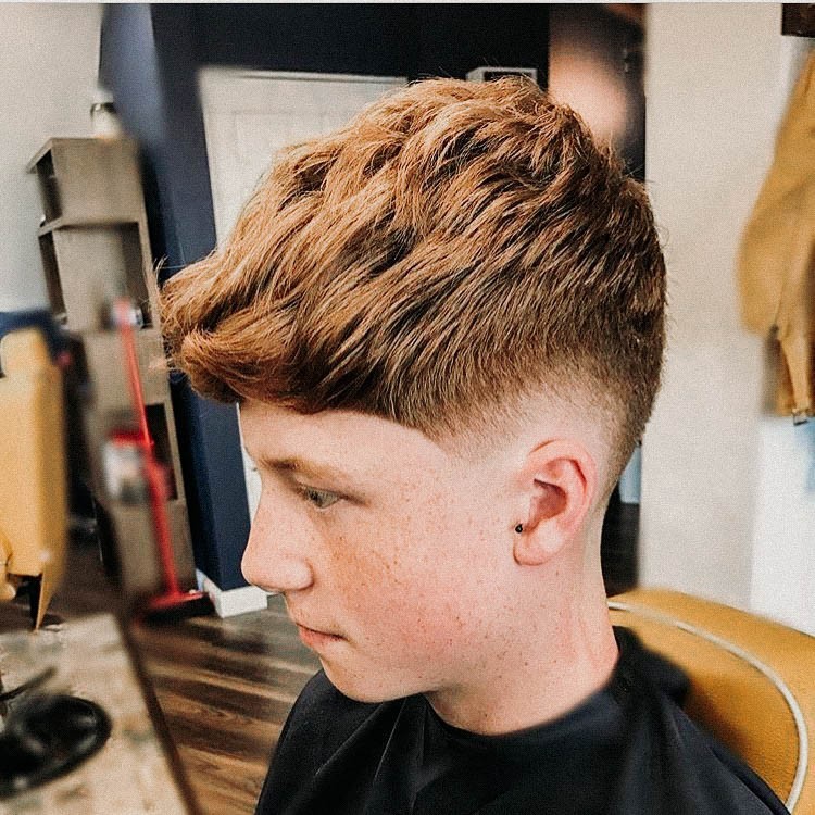 Textured Crop with Temple Fade Boy Haircut