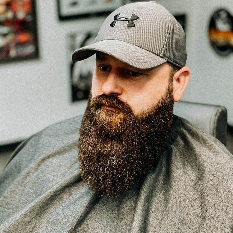 Beard and baseball sales cap