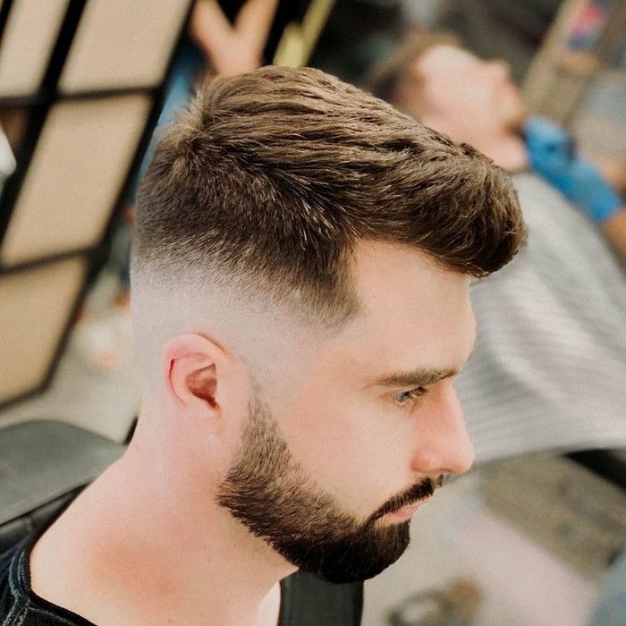 Image of Crew cut hairstyle for triangle face shape men