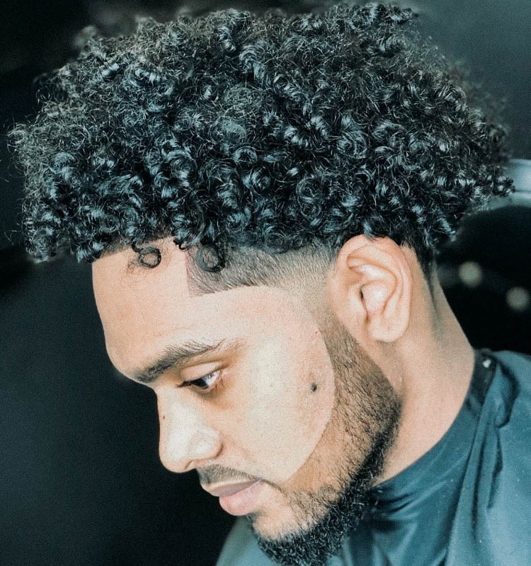 Curly Temple Fade