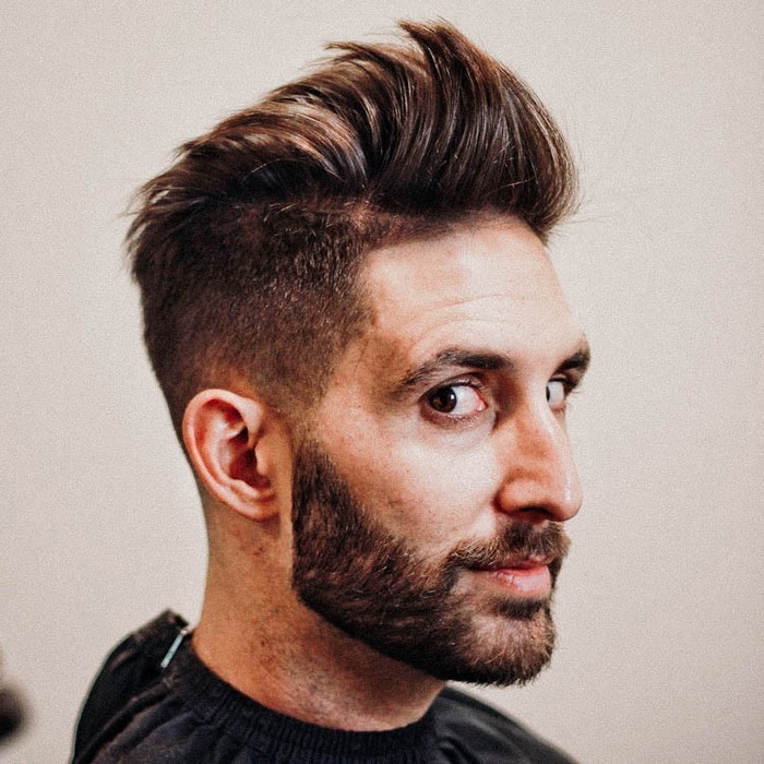 Image of Quiff with undercut for oval face male