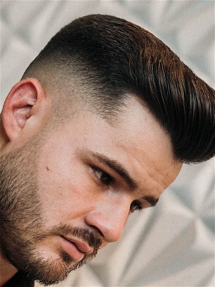 Mid Fade with Pompadour