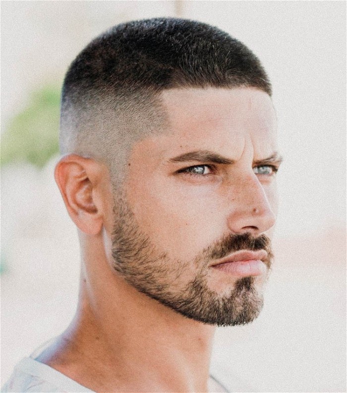 Image of Buzz Cut hairstyle for diamond and oval face shape male