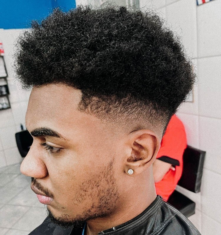 Afro Hair + Low Fade