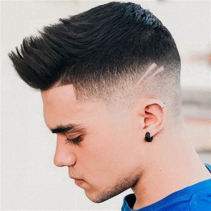 haircut with 3 lines on side