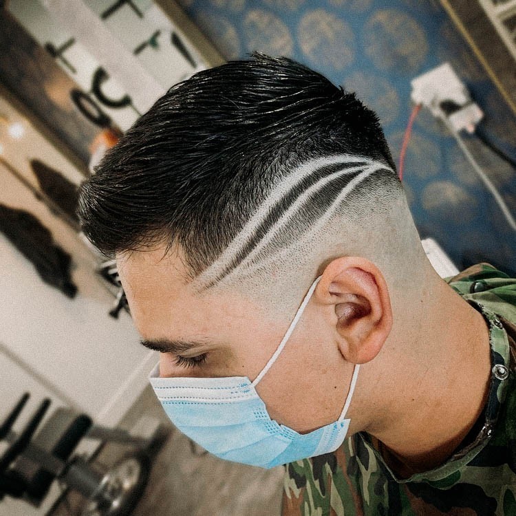Fade Haircut with Line Signatures