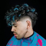 Two Tone Burst Fade Curly Hair