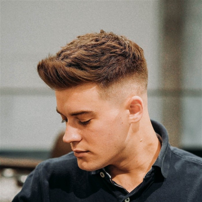 Image of The Quiff haircut for oval face male