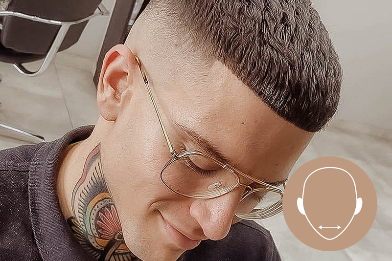 Image of Textured buzz cut oval shape face hairstyle male