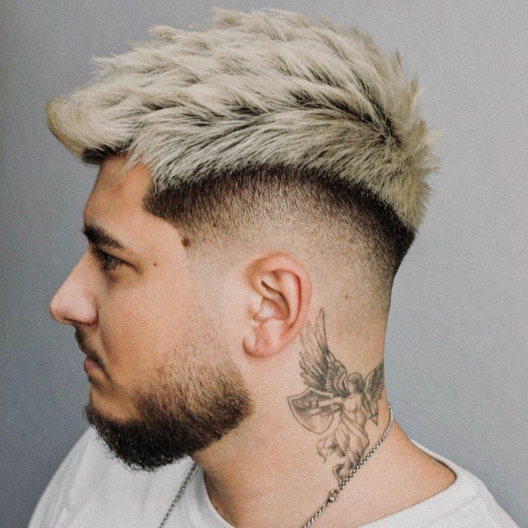 Drop Fade with Bleached Hair